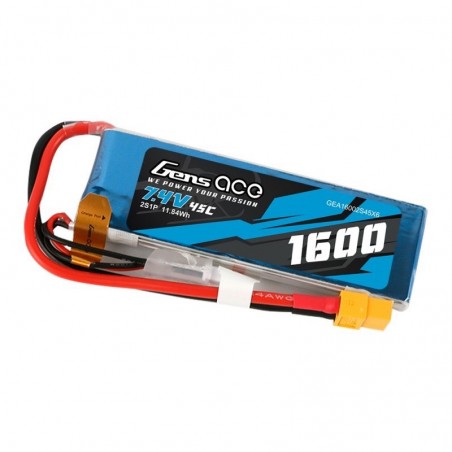 Acumulator LiPo 7.4V 2S 1600mAh 45C Gens Ace mufa XT60