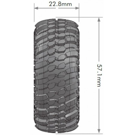 dimensiuni Louise CR Champ 1" Roti cu jante (2buc) 1/24 1/18 Crawler LOUT3366VB