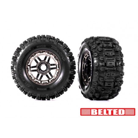 Roti Belted Maxx Crom Sledgehammer Montate Lipite 17MM Traxxas 8979A