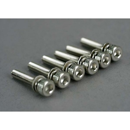 Suruburi M3X15mm (6buc) cu saibe Grover 5142 Traxxas