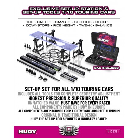 Sistem de setare COMPLET HUDY Automodele 1/10 Touring 109351