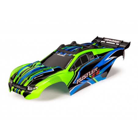 Caroserie Vopsita Verde cu Prinderi Rustler 4X4 Traxxas Body 6734G
