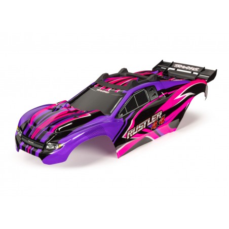 Caroserie Vopsita Roz cu Prinderi Rustler 4X4 Traxxas Body 6734P