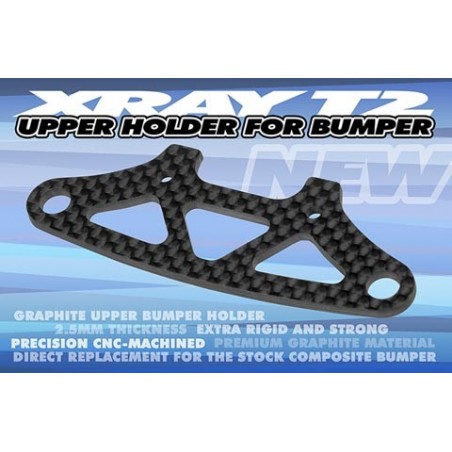 Xray T2/T3 Upper Holder for Bumper - 2.5mm Graphite